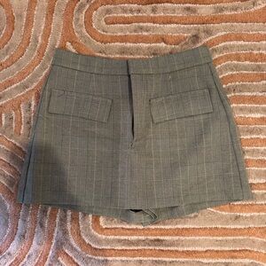Zara Gray Plaid Mini Skirt Skort
